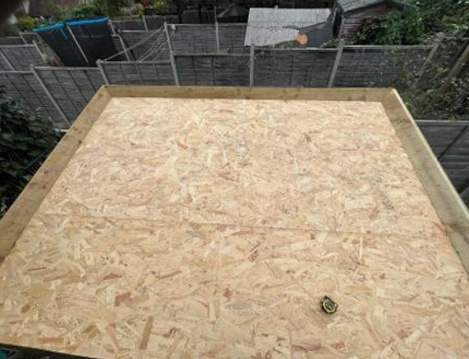 Flat roof before installation of the torch-on felt roofing system in Swanscombe