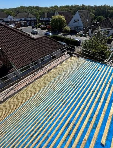 Roof stripped ready for new roof installation