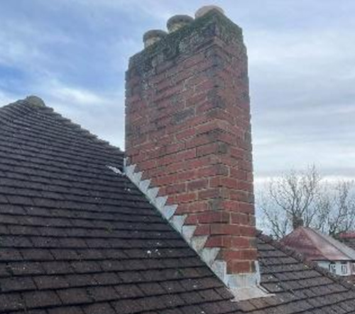 Pre works photo showing the chimney to be removed